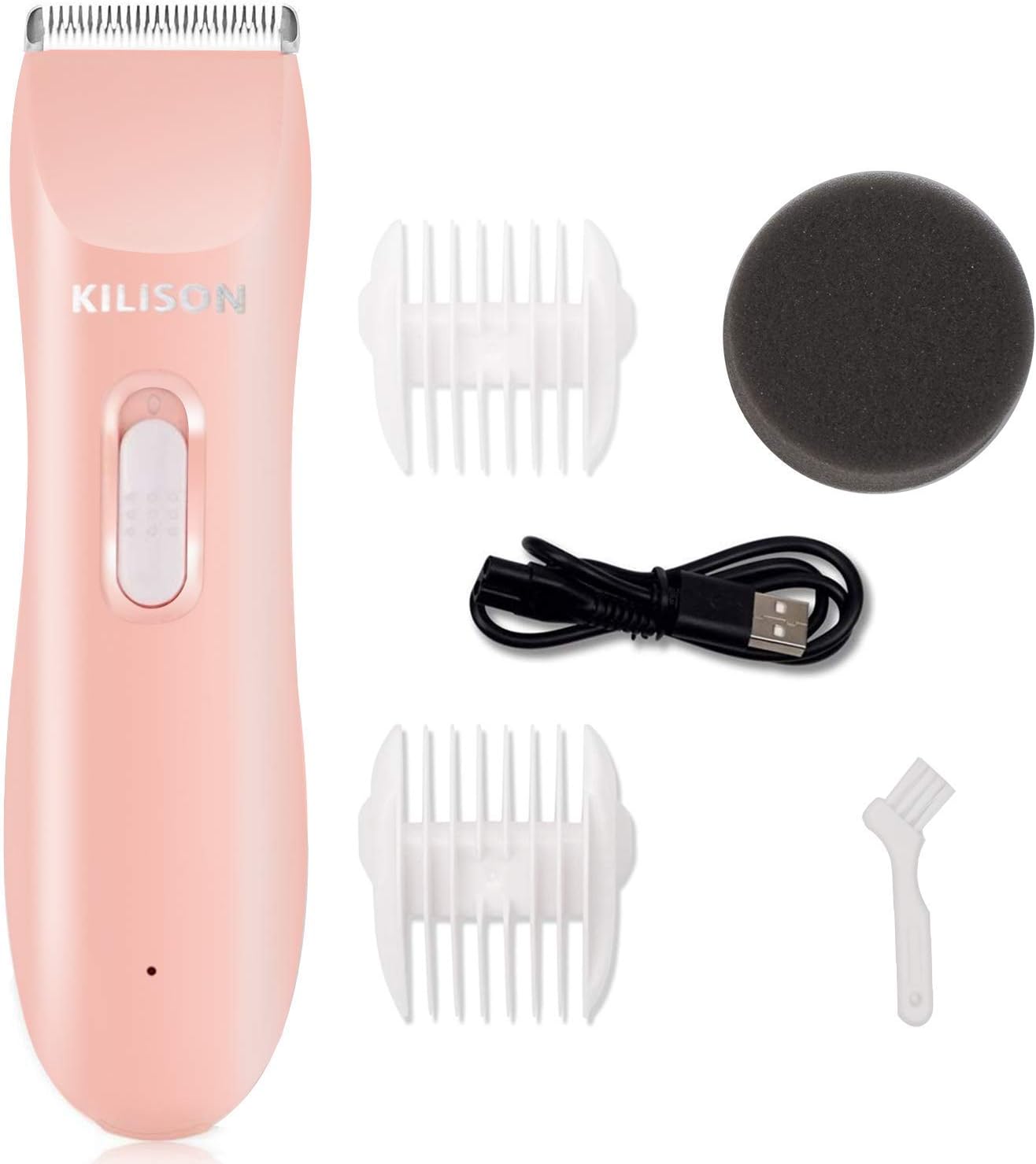 Baby Hair Clipper, Silent Hair Clippers, Electric Cordless Hair Trimmer with 2 Guide Combs, Rechargeable Waterproof Hair Cutting Kit for Kids Infants Boys