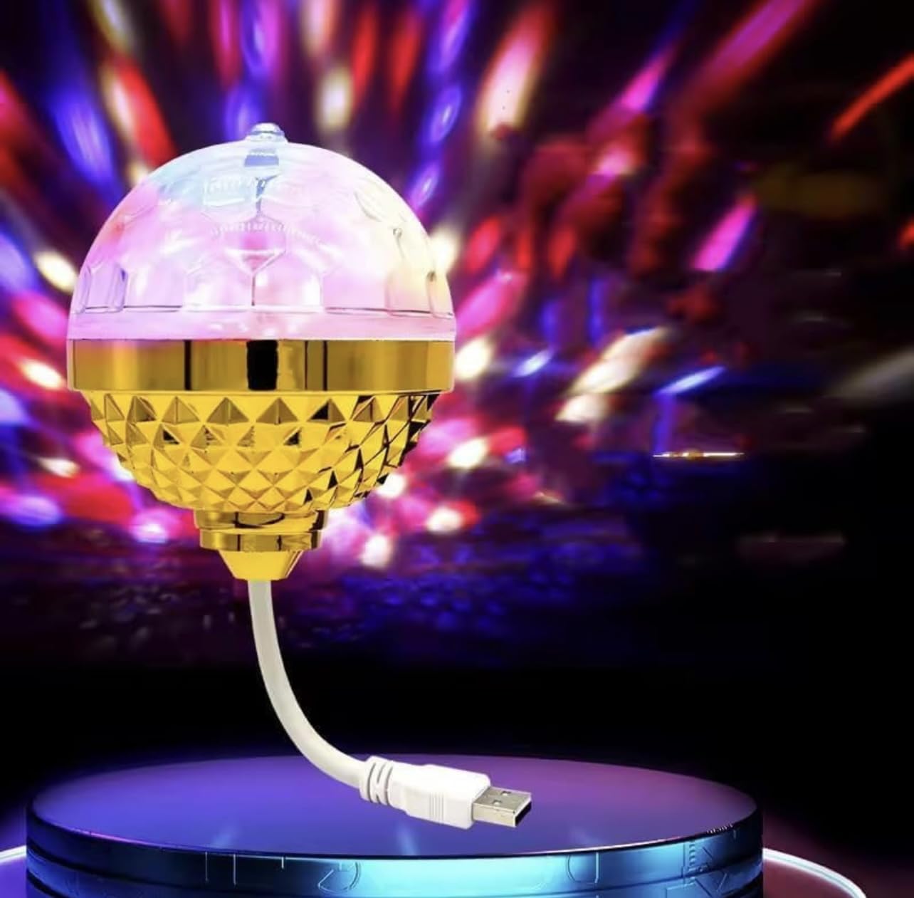 EVIE HOUSE Rotating Magic Ball Light with Lamp Holder Set, Retro Disco Lights, Colorful Disco Rotating Magic Ball Light Bulb with Sockets, Magic Ball RGB LED Stage Light