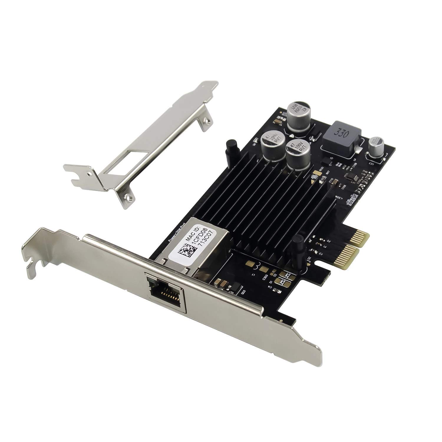 HINYSENO Single Port POE+ 10/100/1000Mbps RJ-45 PCI-Express x1 Gigabit Ethernet Server Network Card 