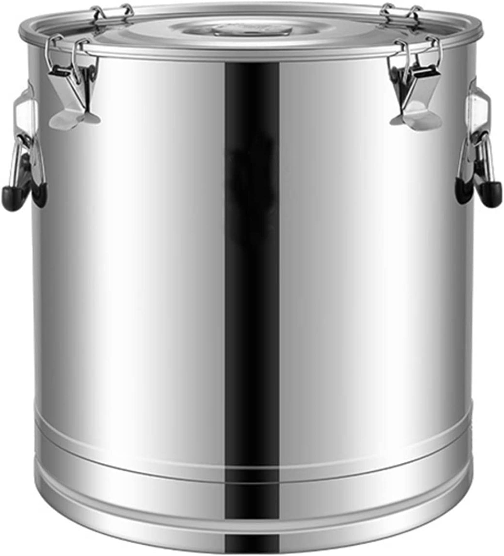 SaryEdge Round Milk Transport Bucket, 304 Stainless Steel Milk Can Heavy Duty Milk Jug Milk Bucket Pail Oil Barrel Canister with Seal Lid Liquid Solid Sto,55L,55L