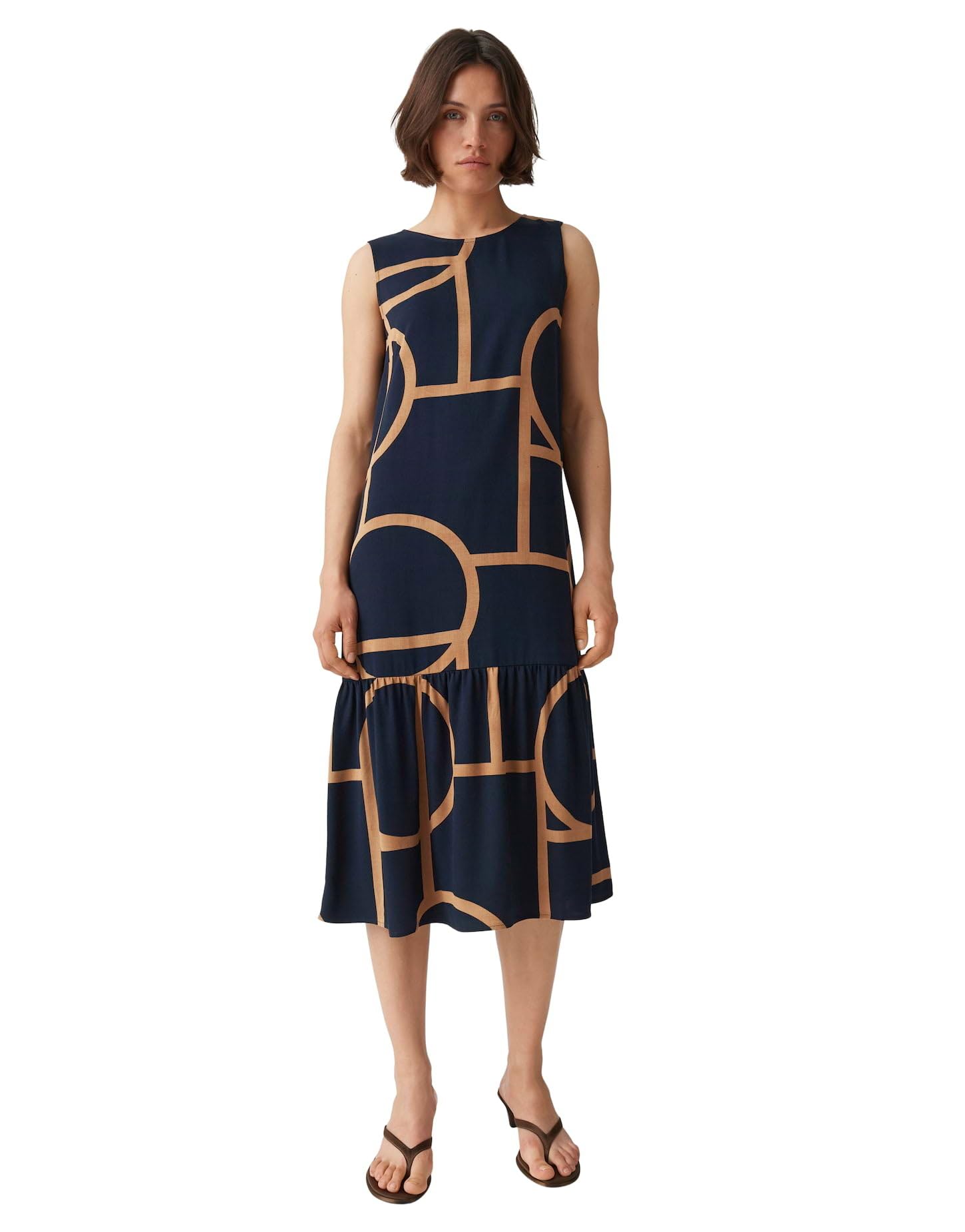 OPUS Damen Midikleid | Bedrucktes Midikleid mit Volant