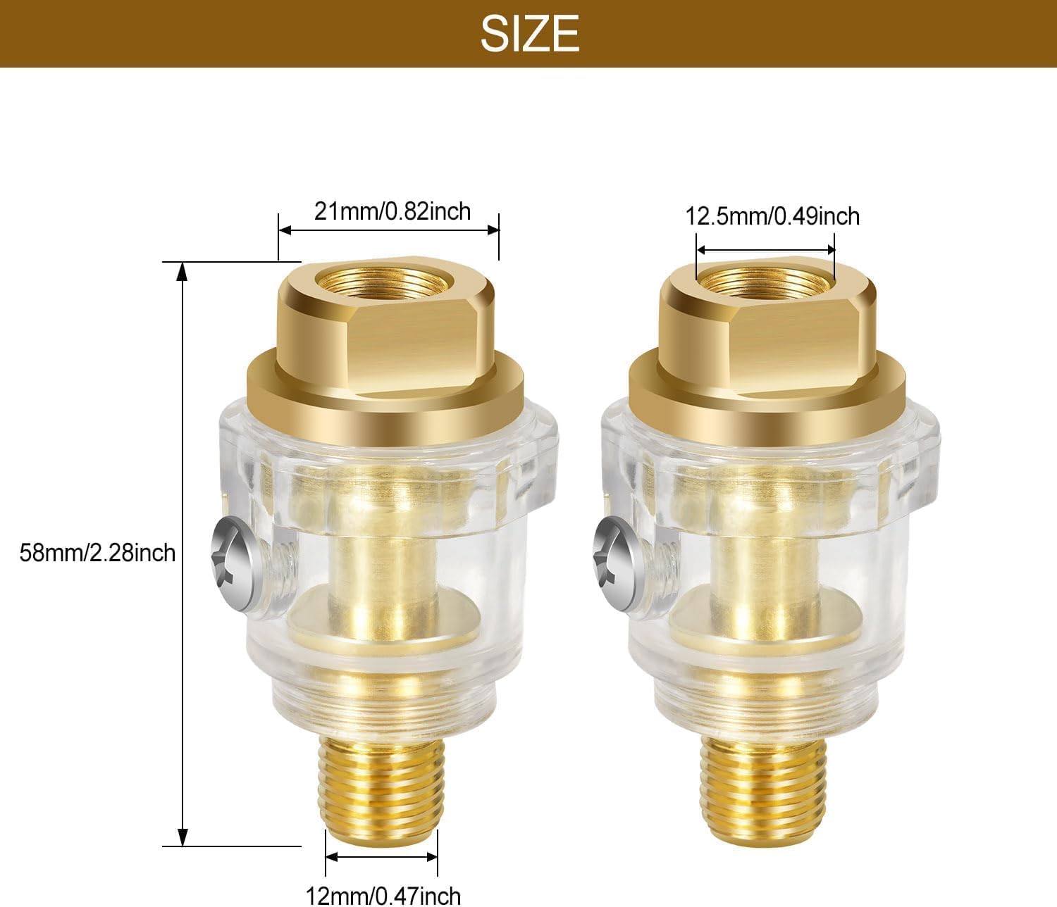 Inline Pipe Oil-1/4" BSP Mini Inline Lubricator for Air Tool and Air Compressor Tube - Image 3