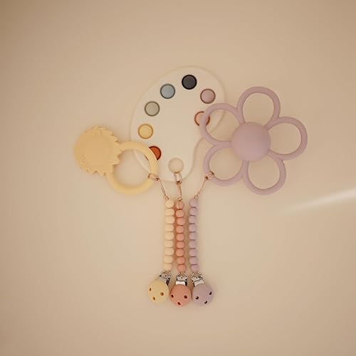 Miniatura 10 de mushie Clip para chupete de bebé 100% silicona libre de BPA  Hera (arena cambiante)