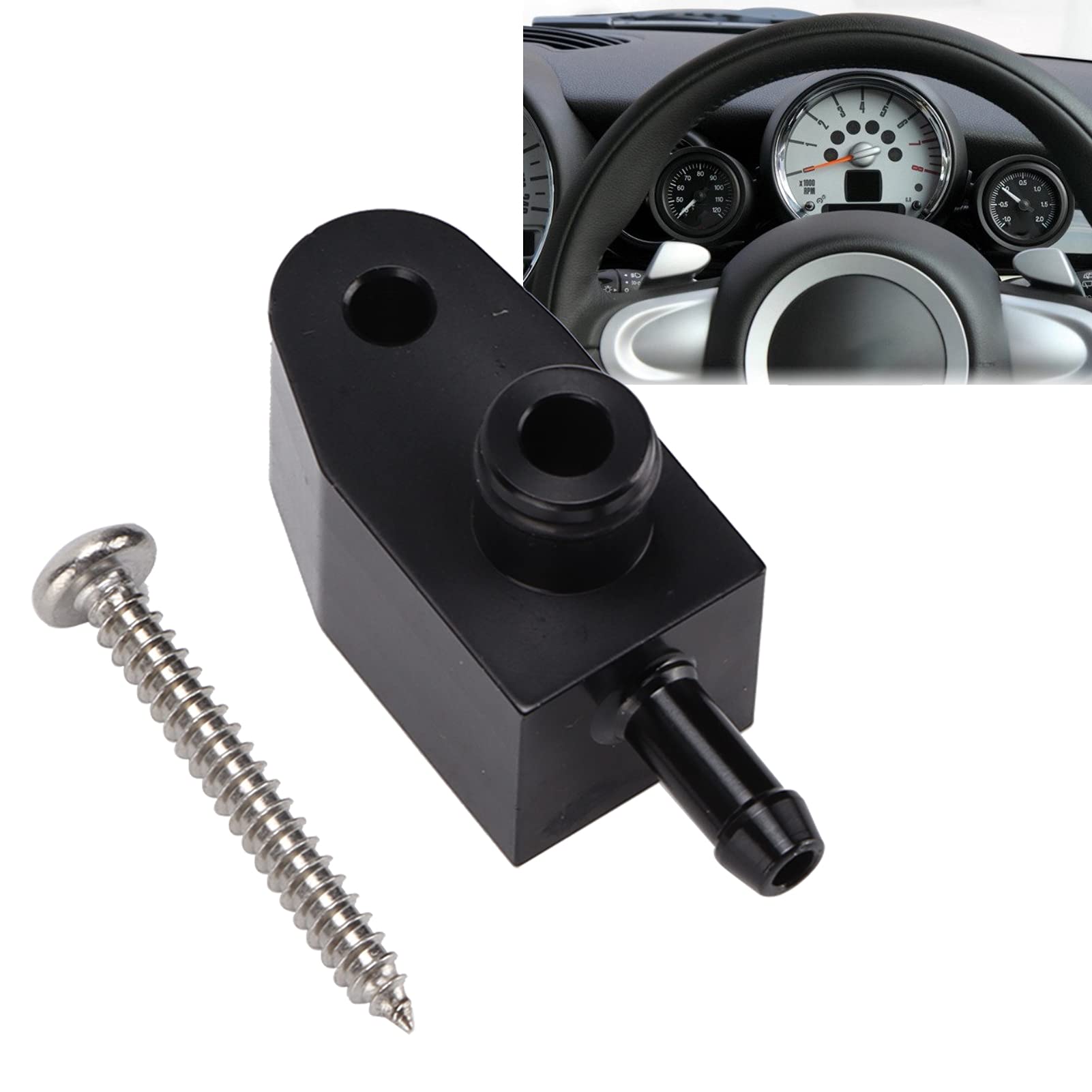 Akozon Adattatore per Manometro Boost Adattatore Sensore Indicatore di Spinta Adattatore per Manometro Turbo Boost Lega di Alluminio Leggera Ricambio Accessorio Auto per S R55 R56