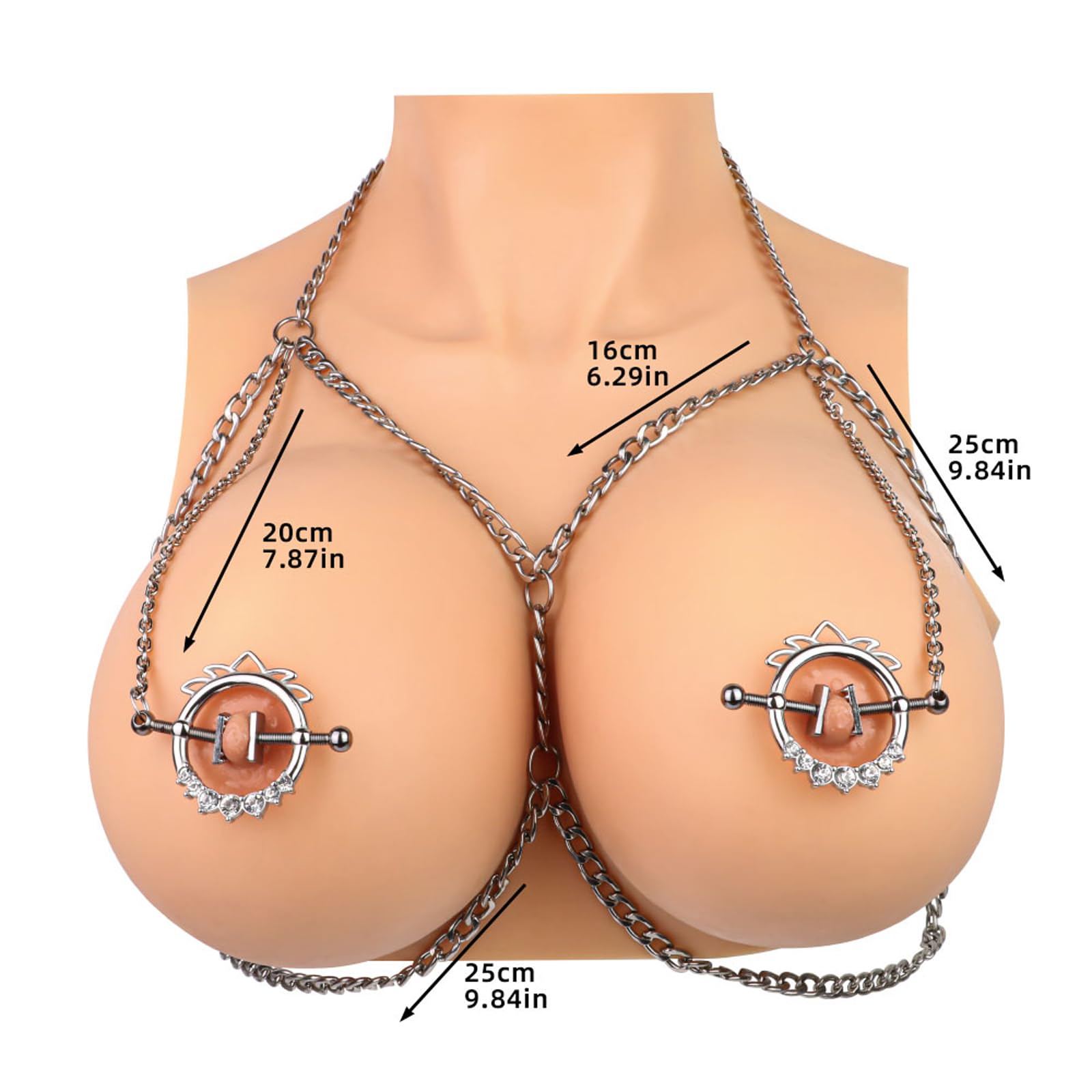 Edelstahl Einstellbare Brustwarzenklemmen mit Kette – BDSM Fetisch Nippelkette für Frauen und Männer – Sinnliche Nipple Clamps für Paare und Bondage-Sets
