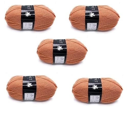 5 x 100 g Knäuel braun Cygnet Doppelstrickwolle - Sienna Cover