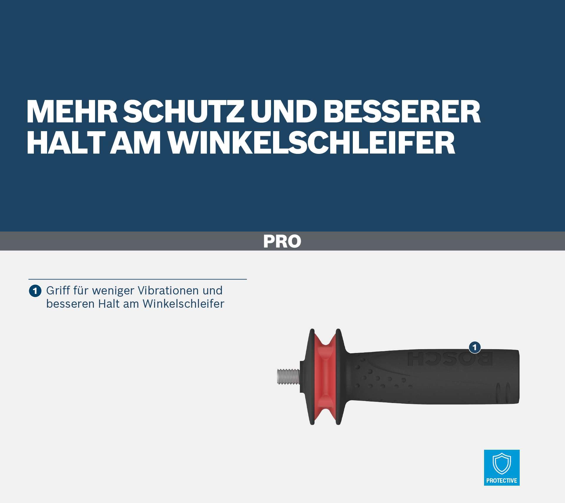 Bosch 1x PRO Handle Vibration Control (Ø mm, Professional Akcesoria Mała szlifierka kątowa)