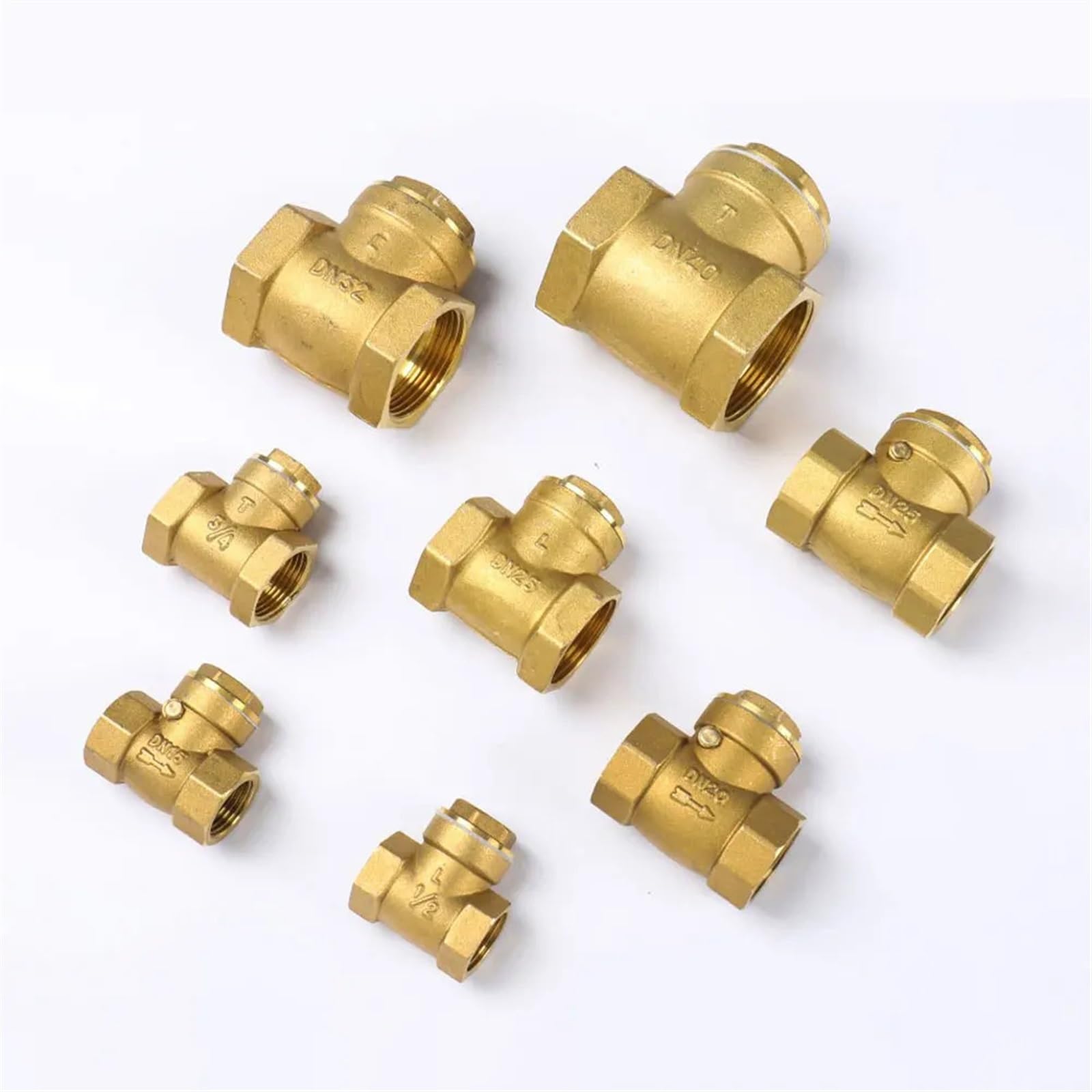Valvola di ritegno a Battente in Ottone con Filettatura Femmina 1/2" 3/4" 1" 1-1/4" 1-1/2" 2" Non Ritorno unidirezionale(BSPP Better,1.5 inch)