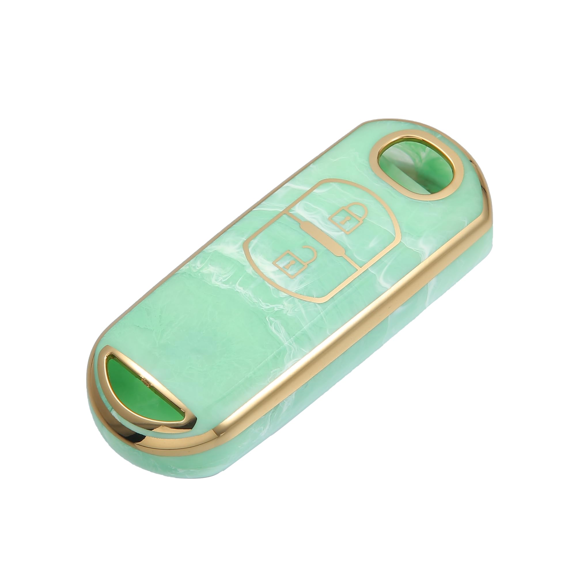 VekAuto Key Fob Cover For Mazda CX-3, CX-4, CX-5 | Porcelain Pattern, Blue TPU, Protective Shell