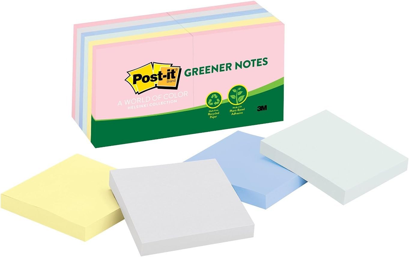 Postit MMM654AST Original Pads in Pastel Colors
