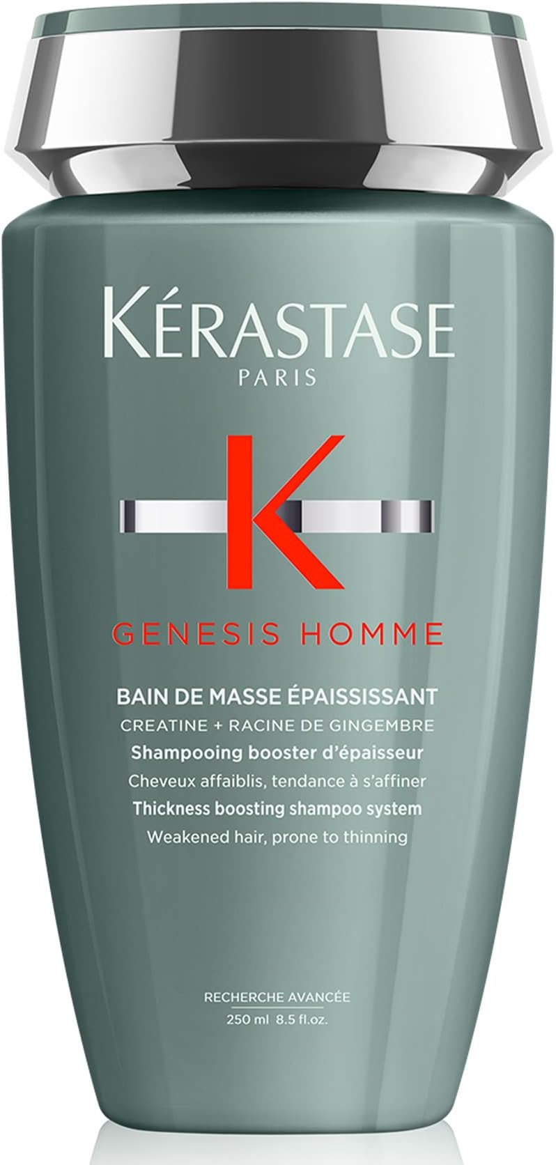 Genesis Homme Bain De Masse Shampoo For Men - Thickening & Strengthening Shampoo, Cleanses Weakened Hair & Scalp, 8.5 Fl Oz