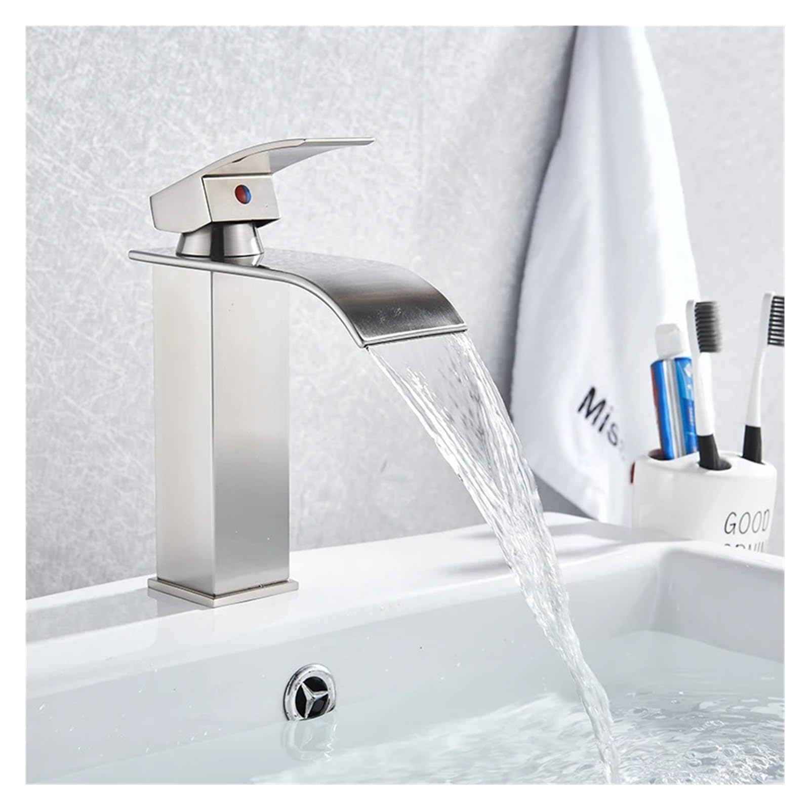 BHFPFZA Stainless Steel Kitchen Sink Faucet Mixer Tap Swivel Single Lever Bathroom Faucet with Fittings - Plated h for Modern Kitchens