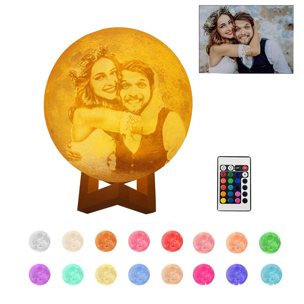 Mondlampe personalisiert mit Foto & Text Benutzerdefinierte 3D-Mondlampen Mondscheinlampe für Kinderzimmer