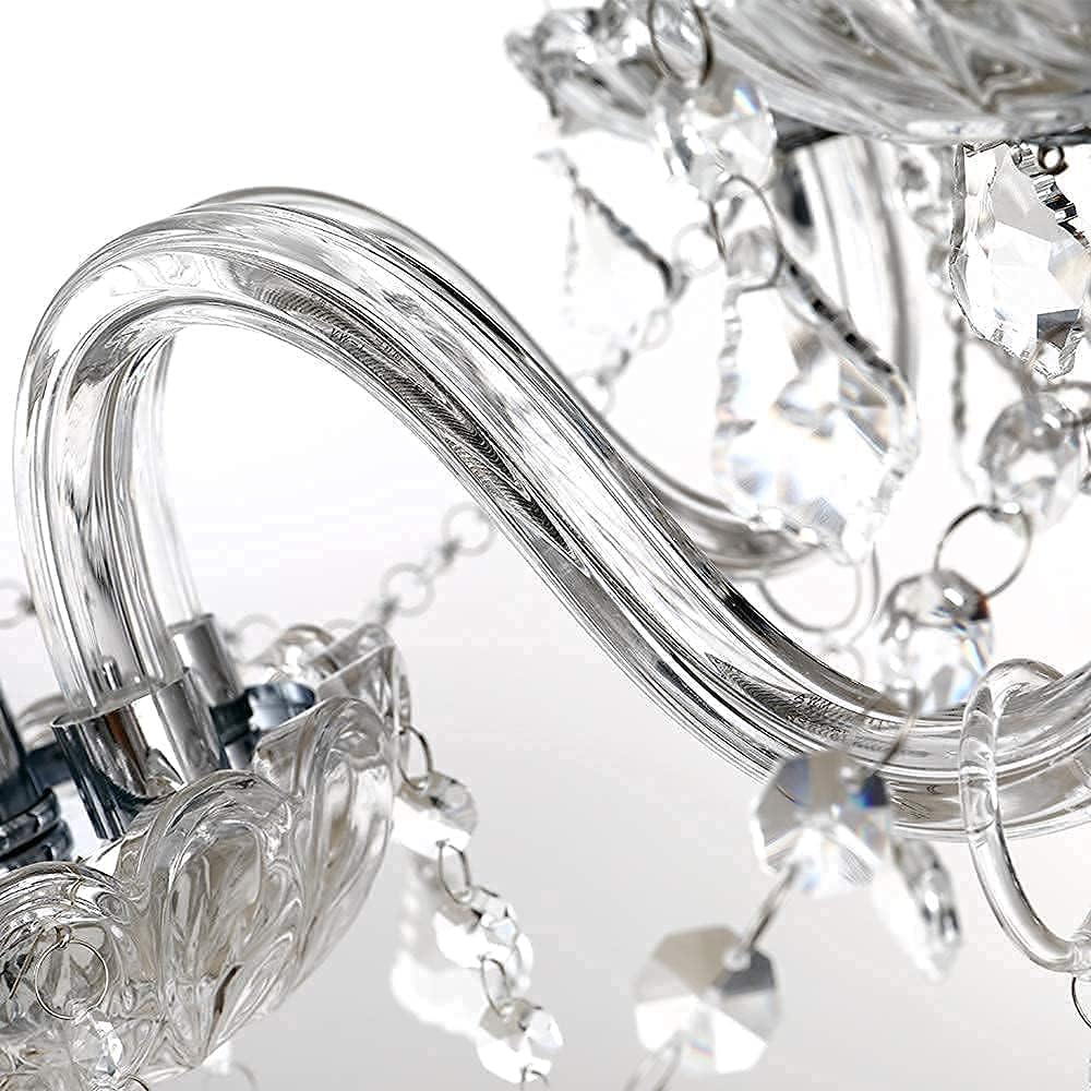 Maxax Raindrop Crystal Chandelier, 18 Lights Pendant Lamp with Arms, Modern Vintage Luxury Chandeliers, Chain Adjustable Fixture Light for Dining Room, Central Hall - - 