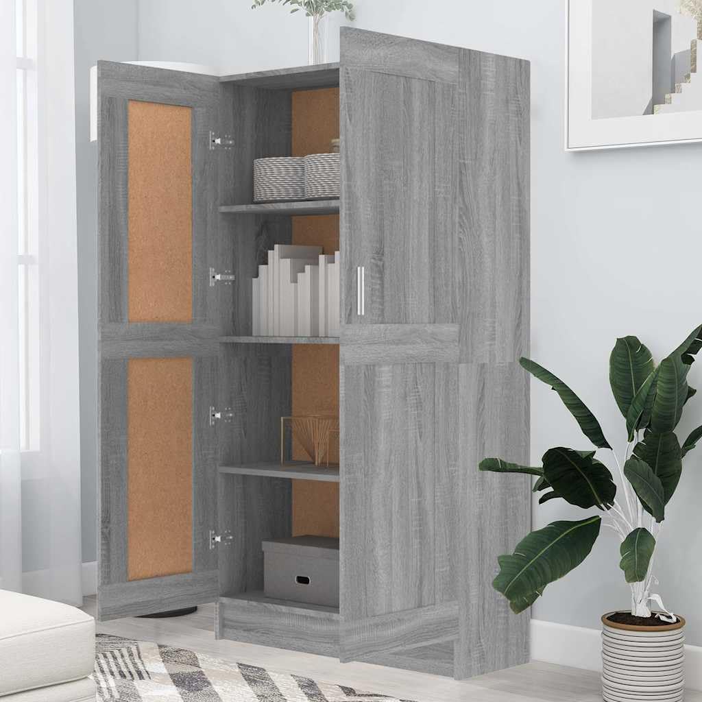 Libreria grigio Sonoma, 82,5 x 30,5 x 150 cm, in legno