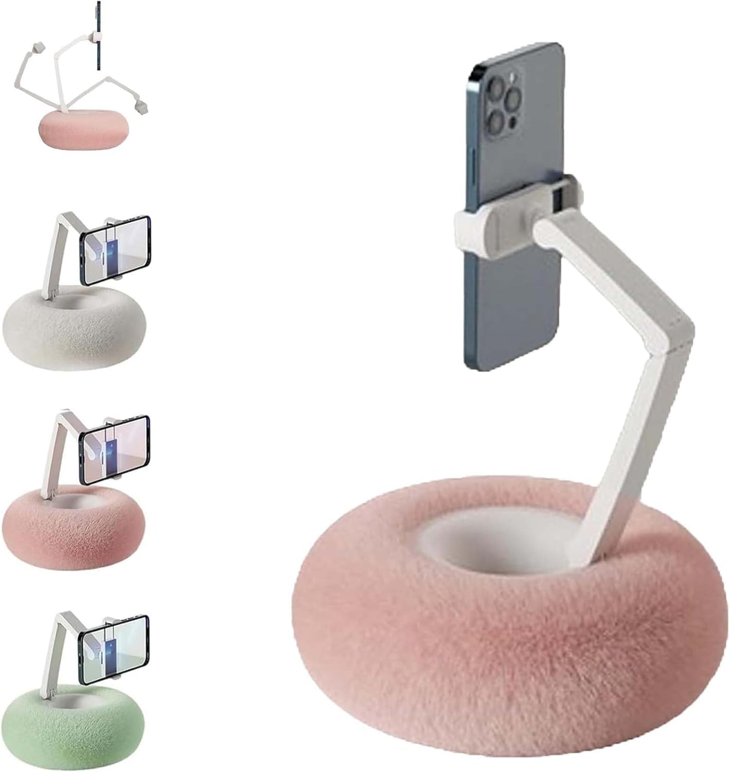 Fuzzy - Supporto per cuscino Kindle, regolabile a 360°, tessuto felpato per telefono e tablet