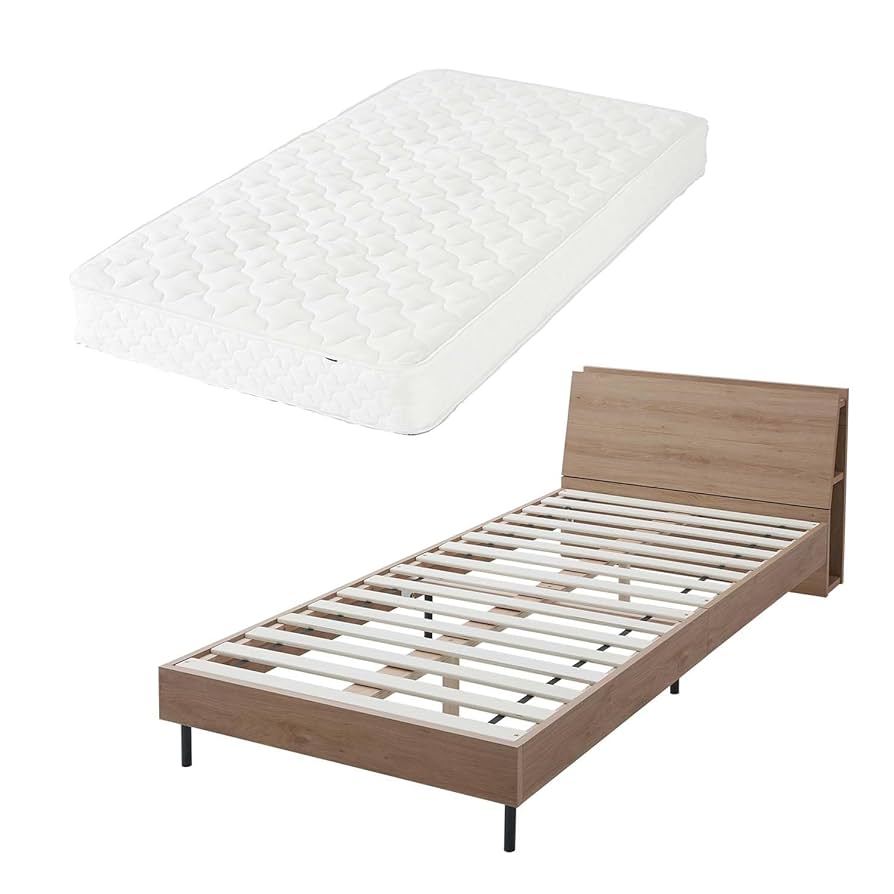 LOWYAベッドフレーム　シングル　シャビーナチュラル Amazon｜LOWYA ロウヤ ベッド ベッドフレーム ヘッドボード 収納