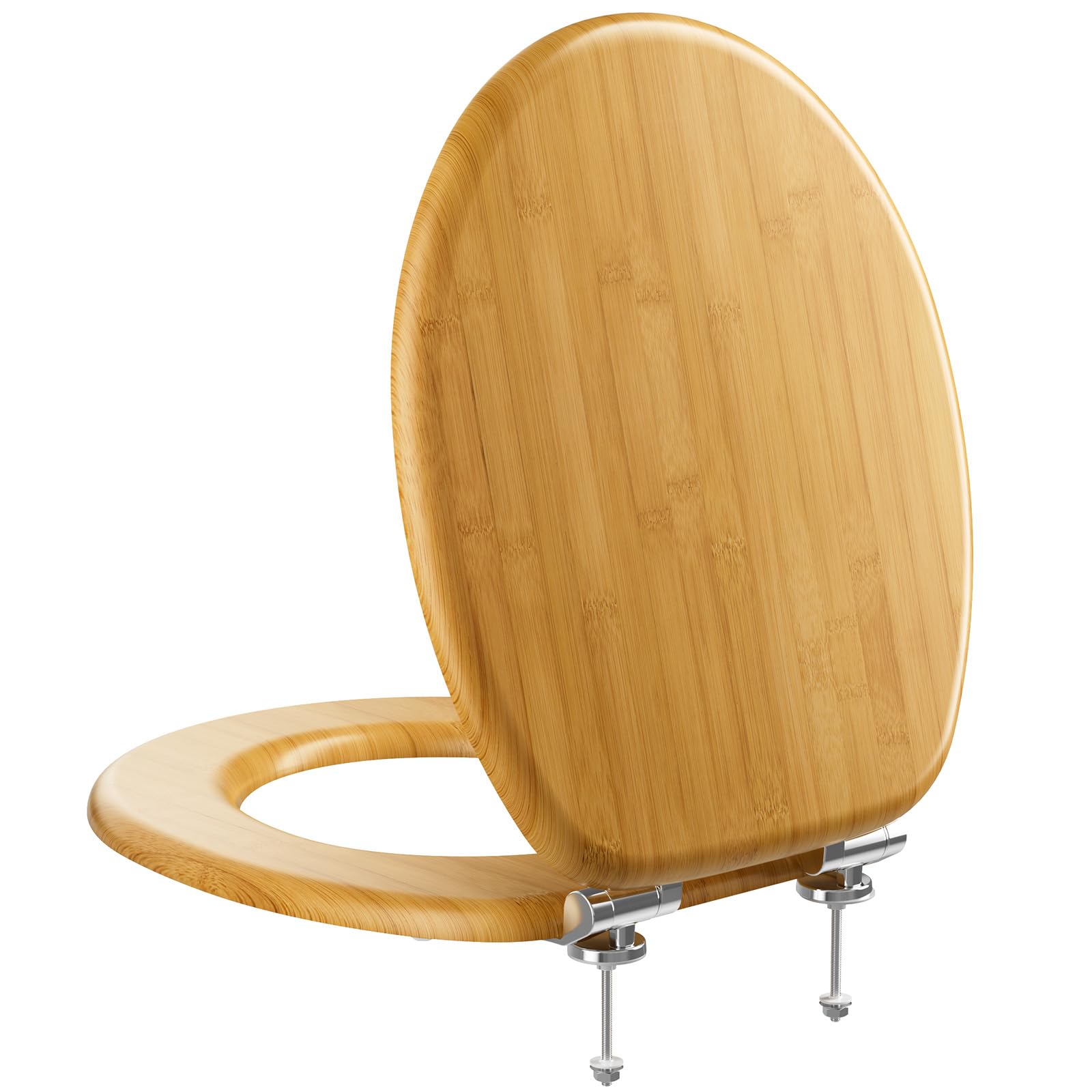 Deska sedesowa wolnoopadająca drewniana – deska sedesowa bambusowa deska sedesowa w kształcie litery O MDF antybakteryjna miękkie domykanie Softclose Toilet Seat maksymalne obciążenie 175 kg