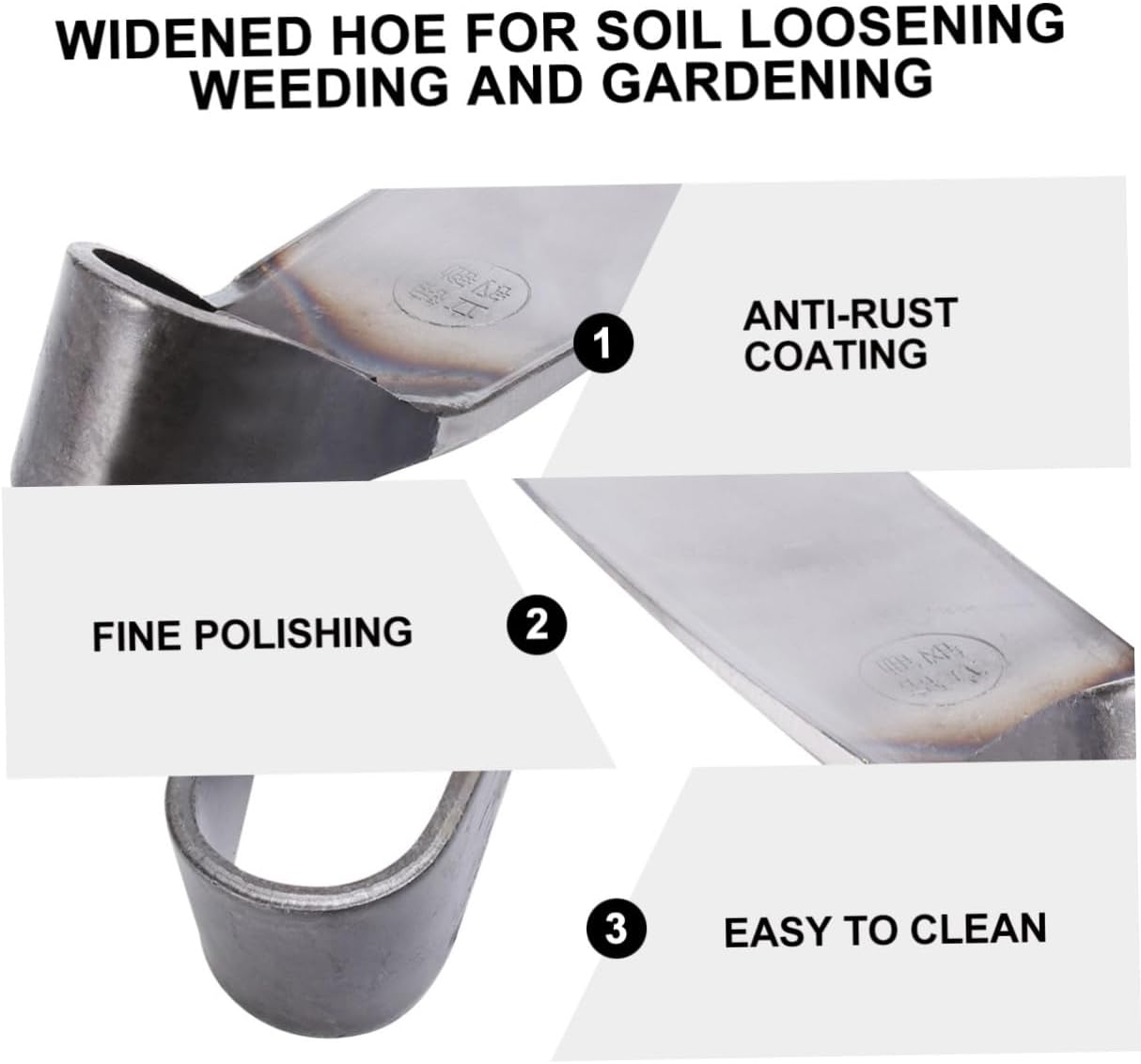 Wide Hoe Head Garden Hoe for Weeding Digging Replacement Tool for Soil Loosening Sturdy Gardening Tool Accessory