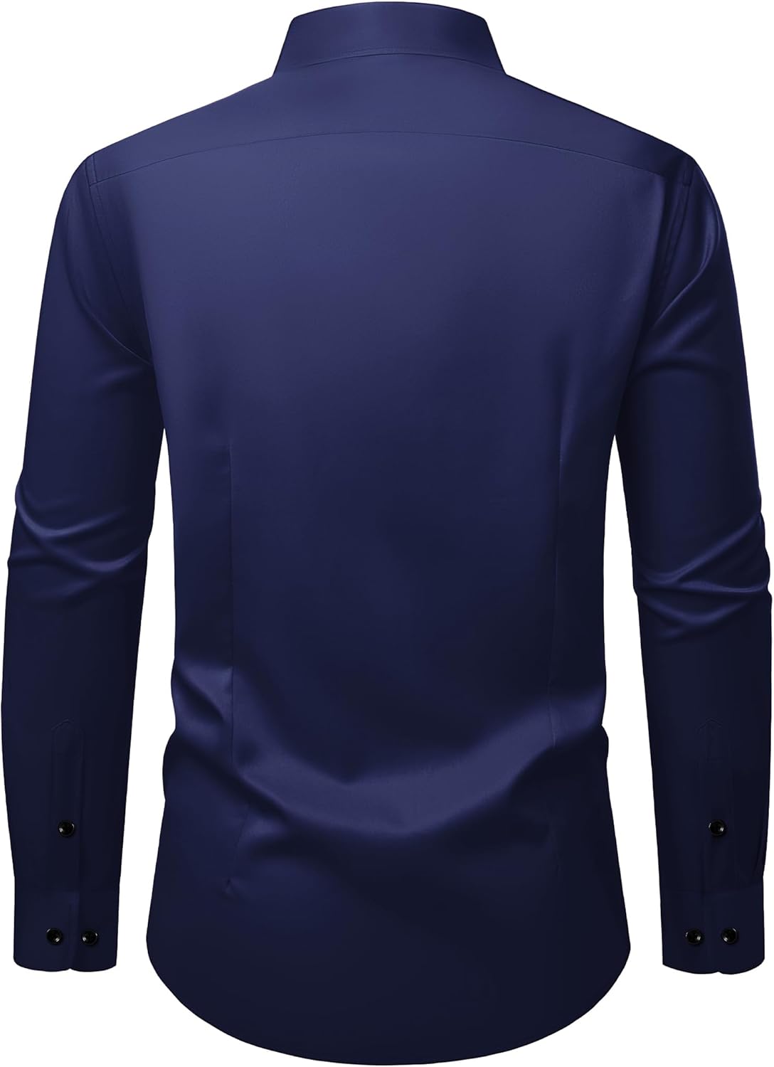 Mens Dress Shirts Long Sleeve Stretch Wrinkle Free Casual Shirt Formal Wedding Button Down Shirts - Image 2