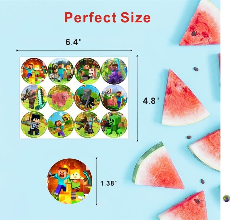 120pcs Pixel Stickers for Kids Birthday Party Supplies for Pixel Birthday Decorations -10 Sheets