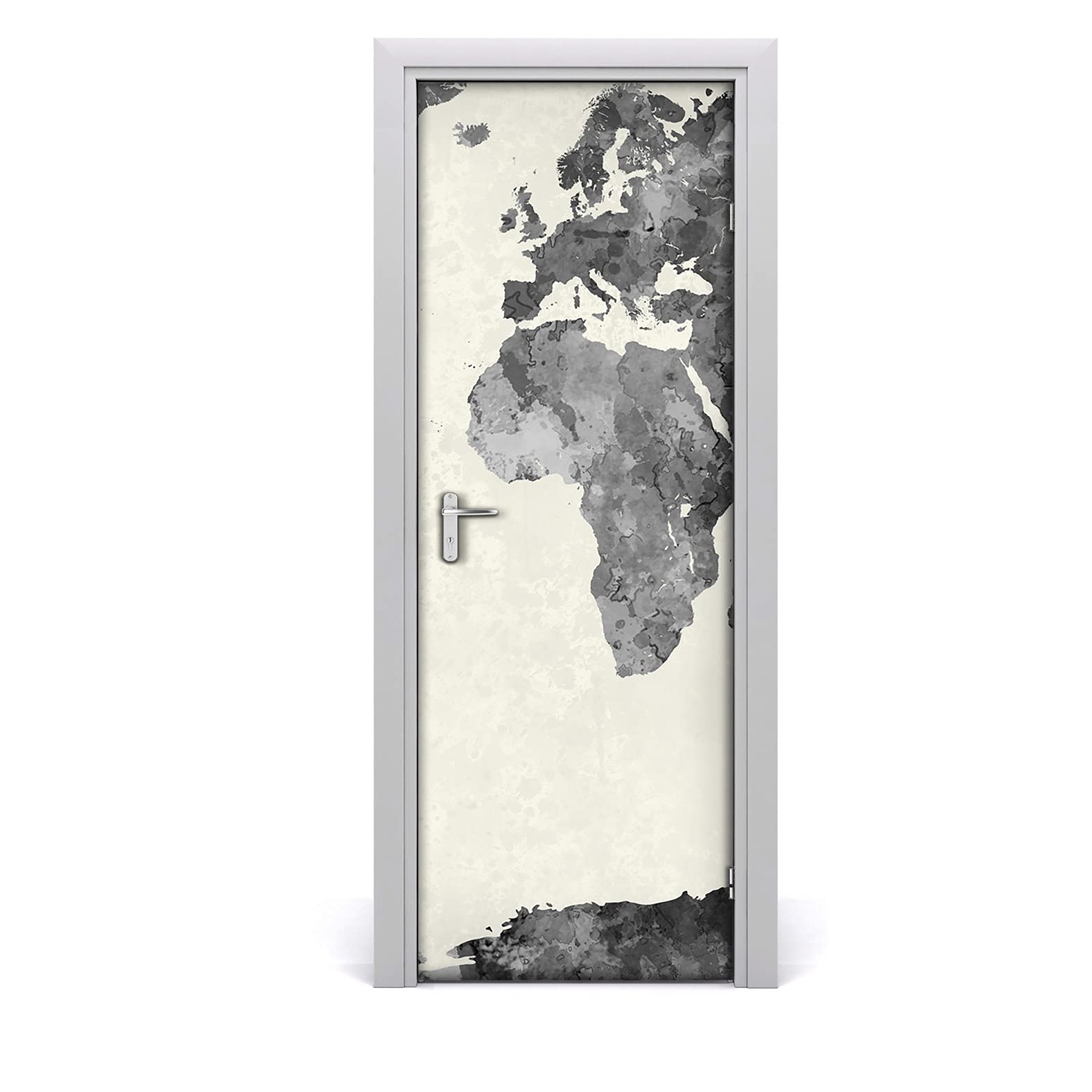Papier peint sur la porte mural pour masquer les défauts avec carte ancienne