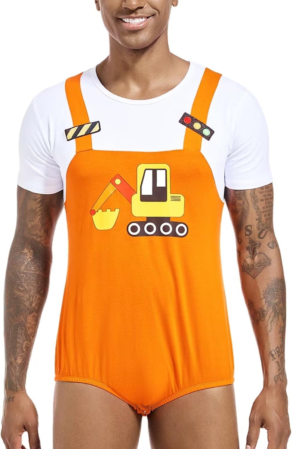 Landofgenie Mens Bodysuit Cotton Onesie Pajamas Leotard Crotch Snap Shirt Romper for Men - Image 3