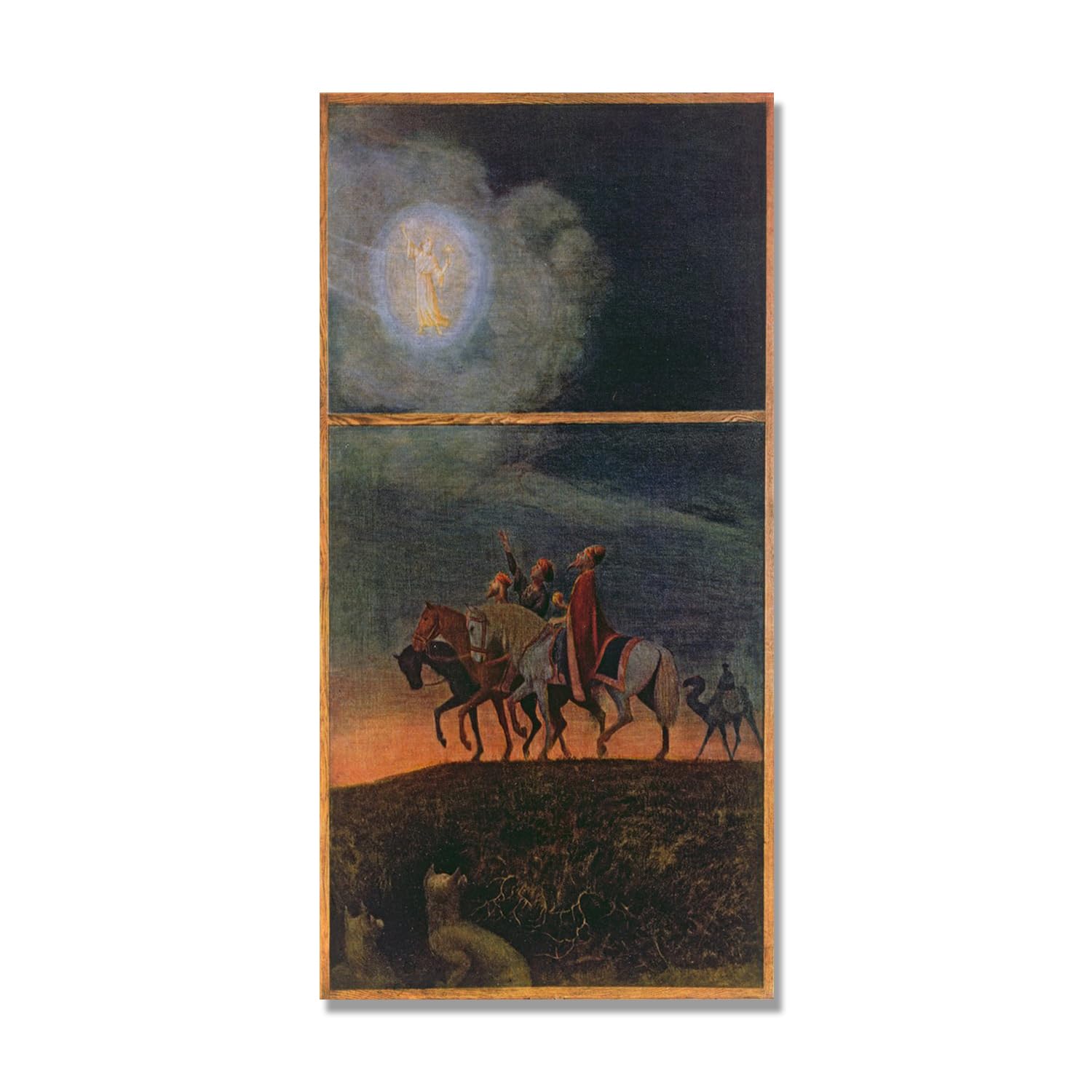 NHLDZYH Hans Thoma Style Canvas Wall Art - (Untitled 31), German Romantic Realism Painting with Symbolic Nature, Rustic Country Home Decor. 60x120cm-23.7x47.3in. Only Canvas