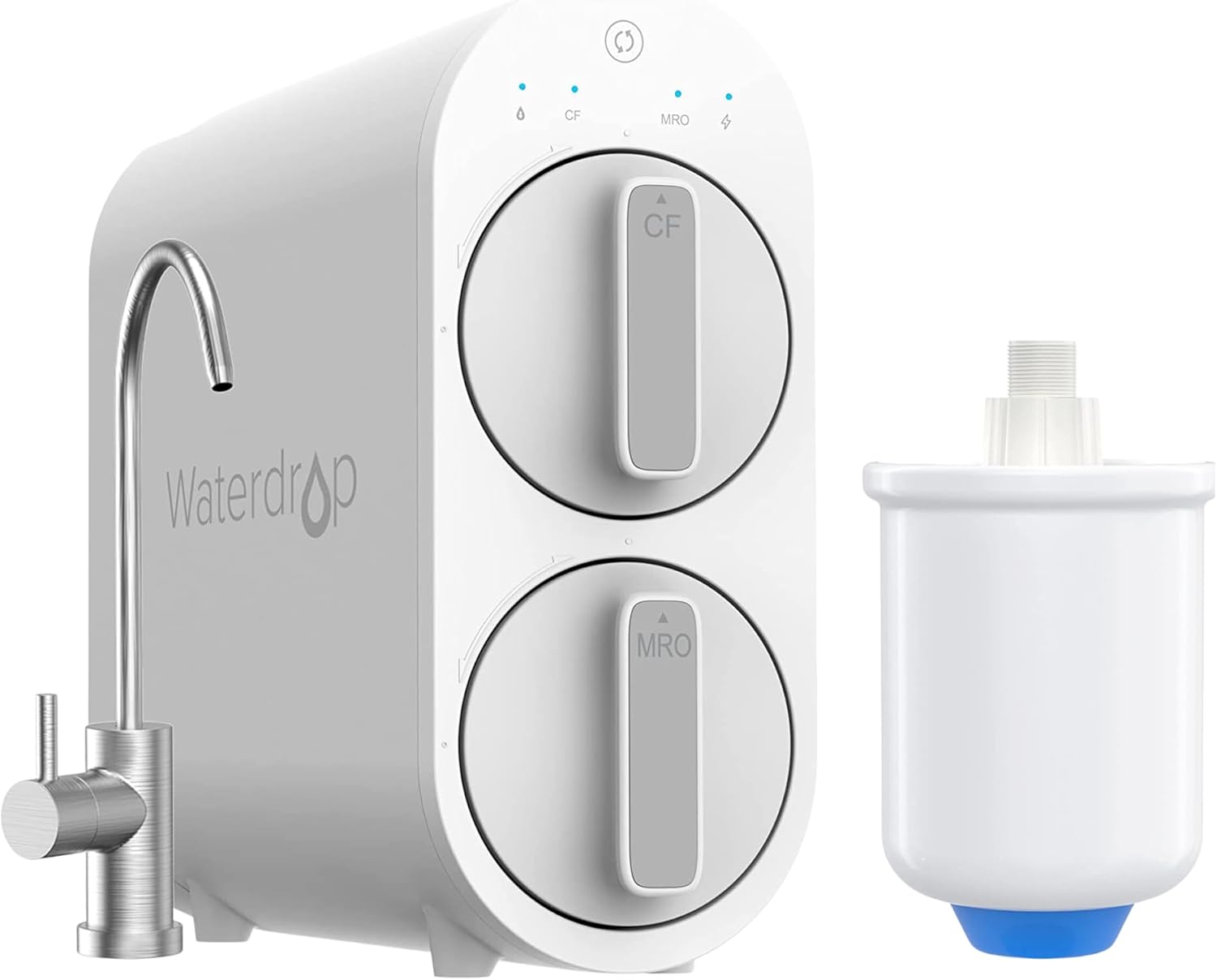 Waterdrop G2 Reverse Osmosis System with WD-PMT Small Pressure Tank, 7 Stage Tankless RO Water Filter System, Under Sink Water Filtration System, 400 GPD, Bundle