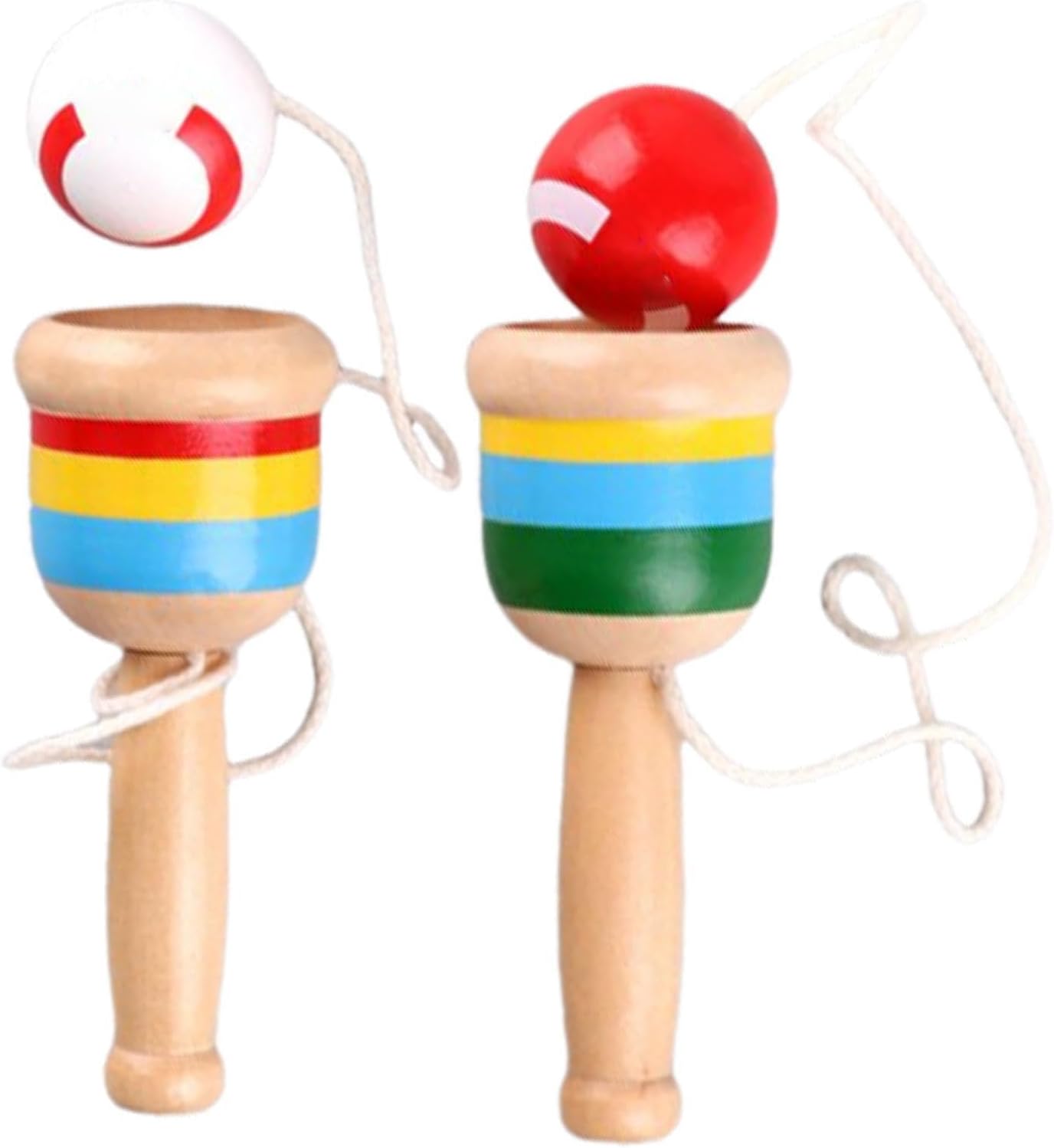 Wood Throw Catch Ball, Preschool Learning Activities, Portable Hand-Eye Coordination Training Toy, Fun Educational Toy, Great for Birthday, Park, Playground, School, Picnic