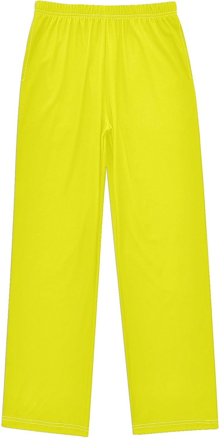 Sinestour Ice Blue Pajama Pants with Pocket Soft Pj Bottom Sleep Pants for 6-14 Years