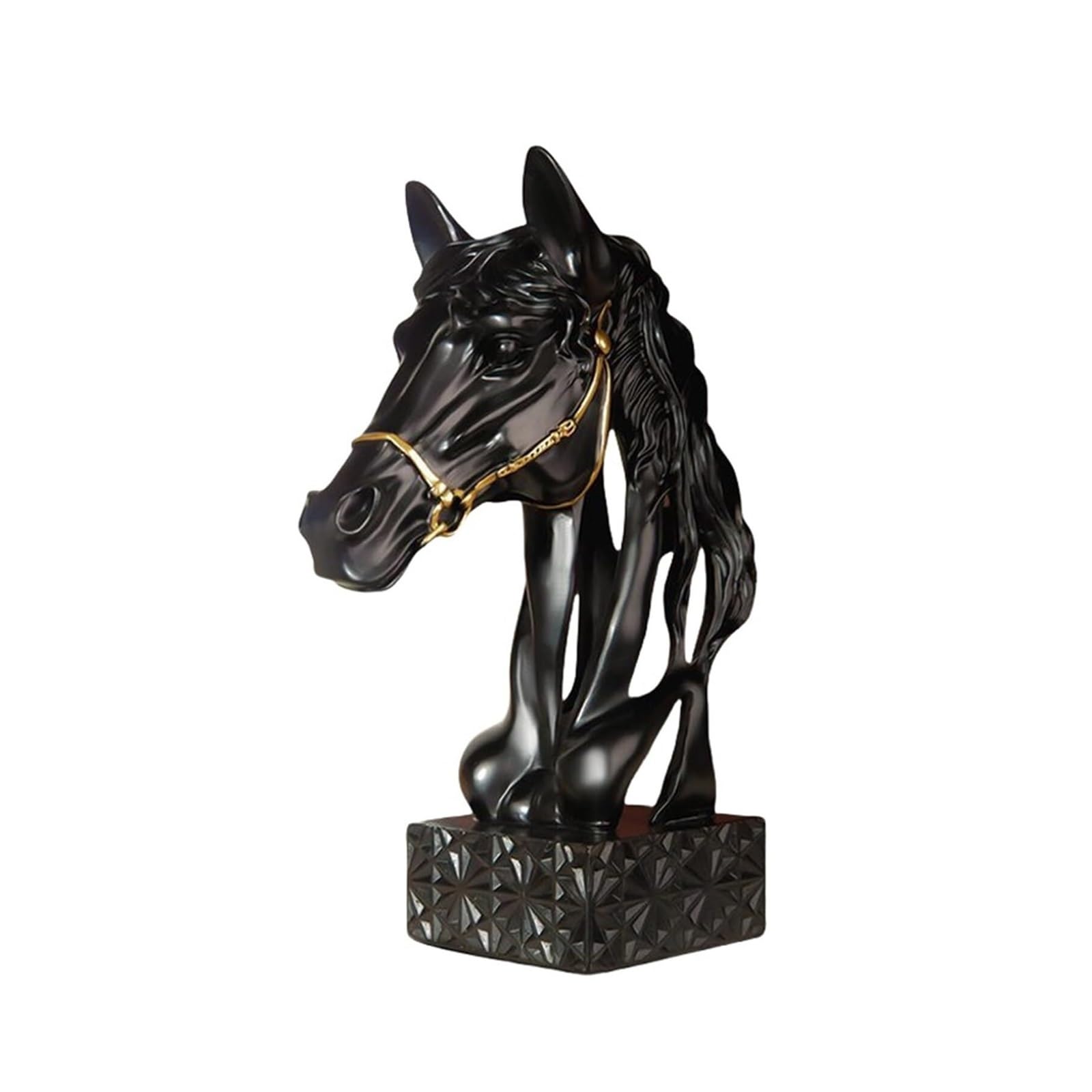 Sculpture en résine de cheval 12 pouces au design ajouré haut de gamme