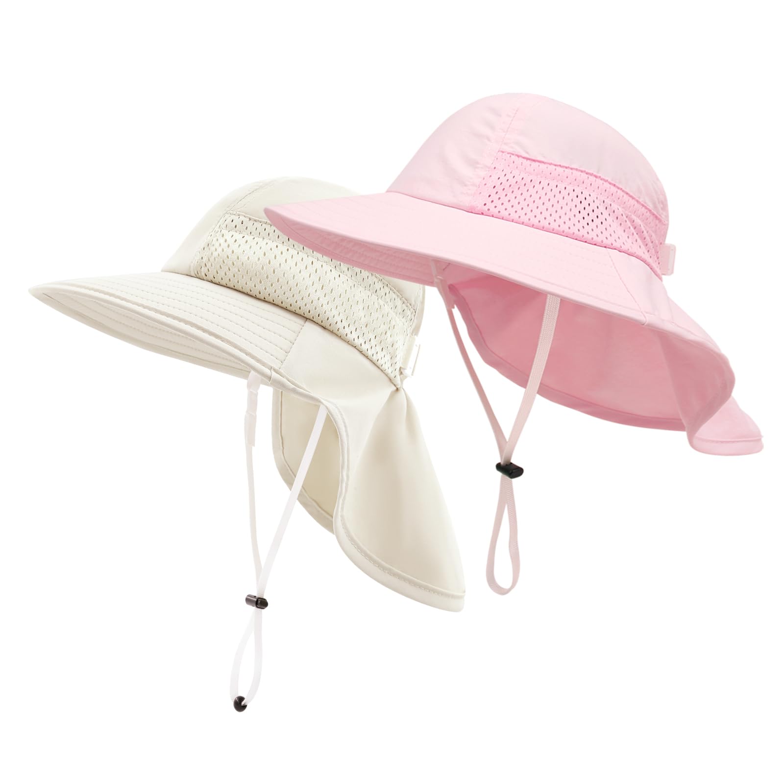 Bébé Chapeau de Soleil Fille Garçon Chapeau de Cou Protection Enfants Chapeaux de Seau Respirant Bébé Fille Chapeau de Plage Chapeau d'été pour Tout-Petits