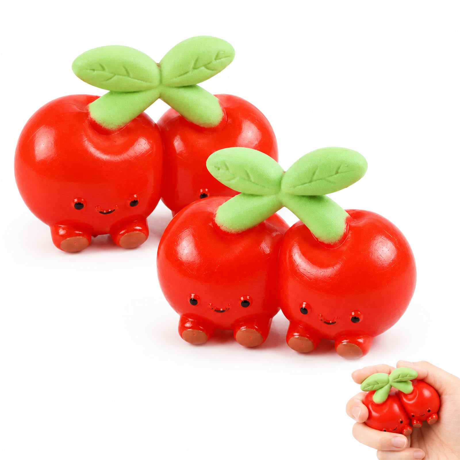 2PCS Cherry Squishy, Cherry Squeeze Slow Rebound, Squeeze Ball for Classroom and Office Use