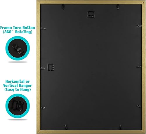 Vista 432 de Frametory, Portarretratos negro de 16 x 20 pulgadas, para fotos de 11 x 14 pulgadas con paspartú, molduras anchas (16 x 20 pulgadas, negro)