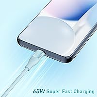 Vista 3 de Cable USB C, 60 W PD USB C a USB C, paquete de 3 cables de carga rápida de 6 pies tipo C compatible con iPhone 15/15 Pro/15 Pro Max/15 Plus iPad