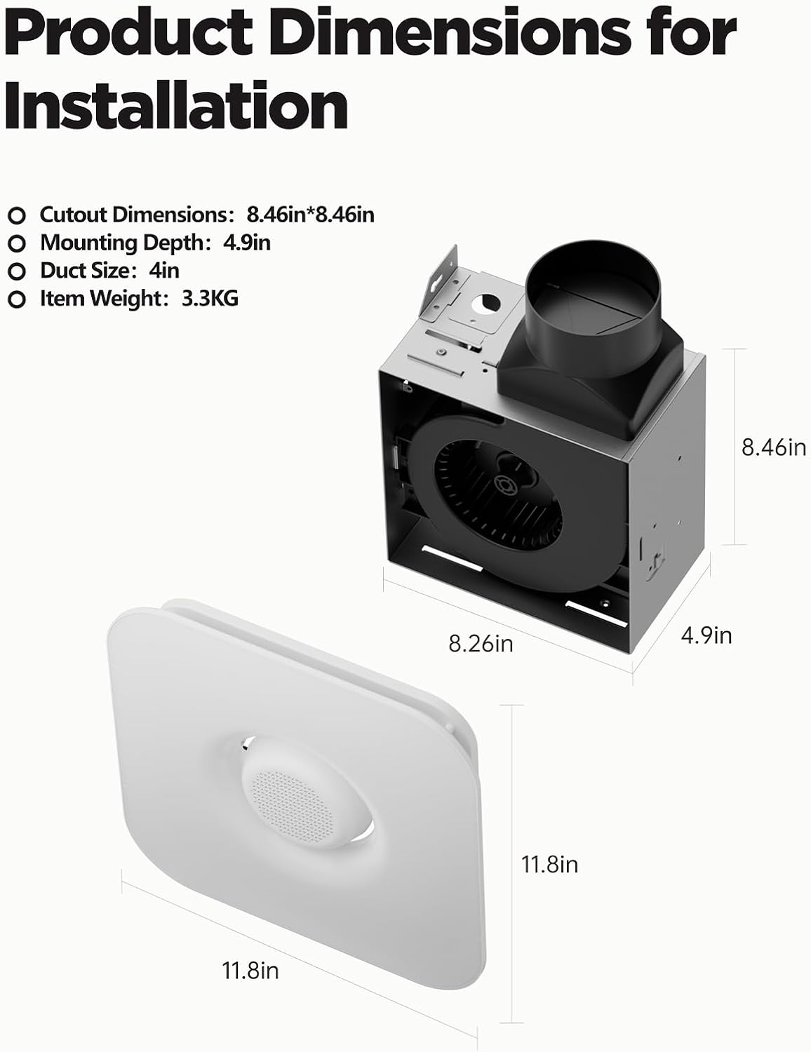 Bathroom Exhaust Fan with Bluetooth Speaker & RGB Light, 110 CFM 1.5 Sones Ultra Quiet, 5CCT Tunable LED, 95 RGB Rhythm Modes, App & Remote Control, Ceiling Ventilation Fan for Shower/Attic/Bedroom
