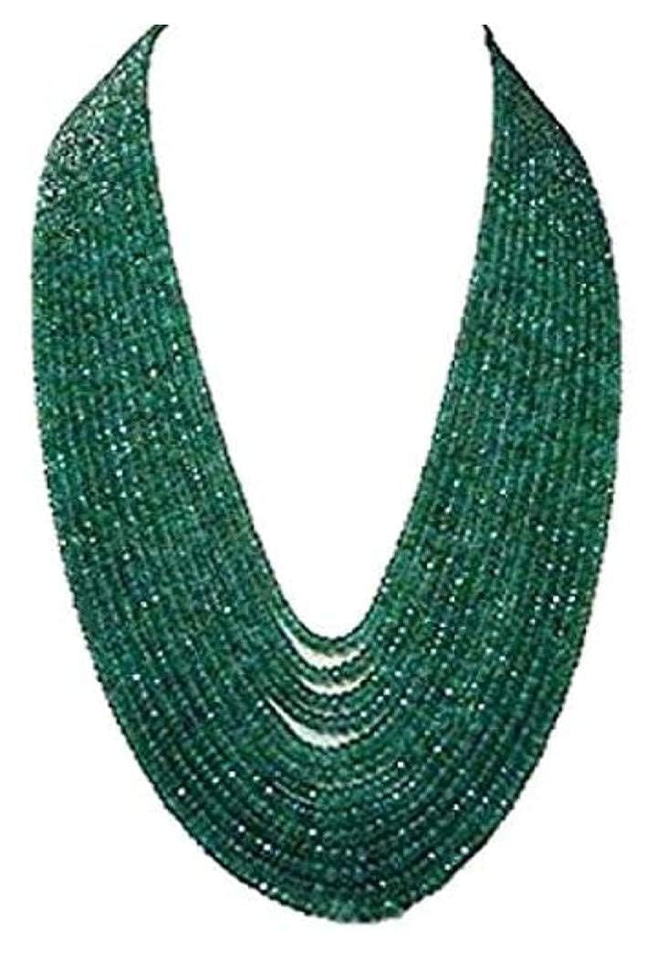 AV FASHION INDIA Semi Precious Emerald Green Onyx Gemstone Beads 13 Layer Necklace with Kundan Earrings for Womens (B08H5M9SHY) Amazon Price History, Amazon Price Tracker