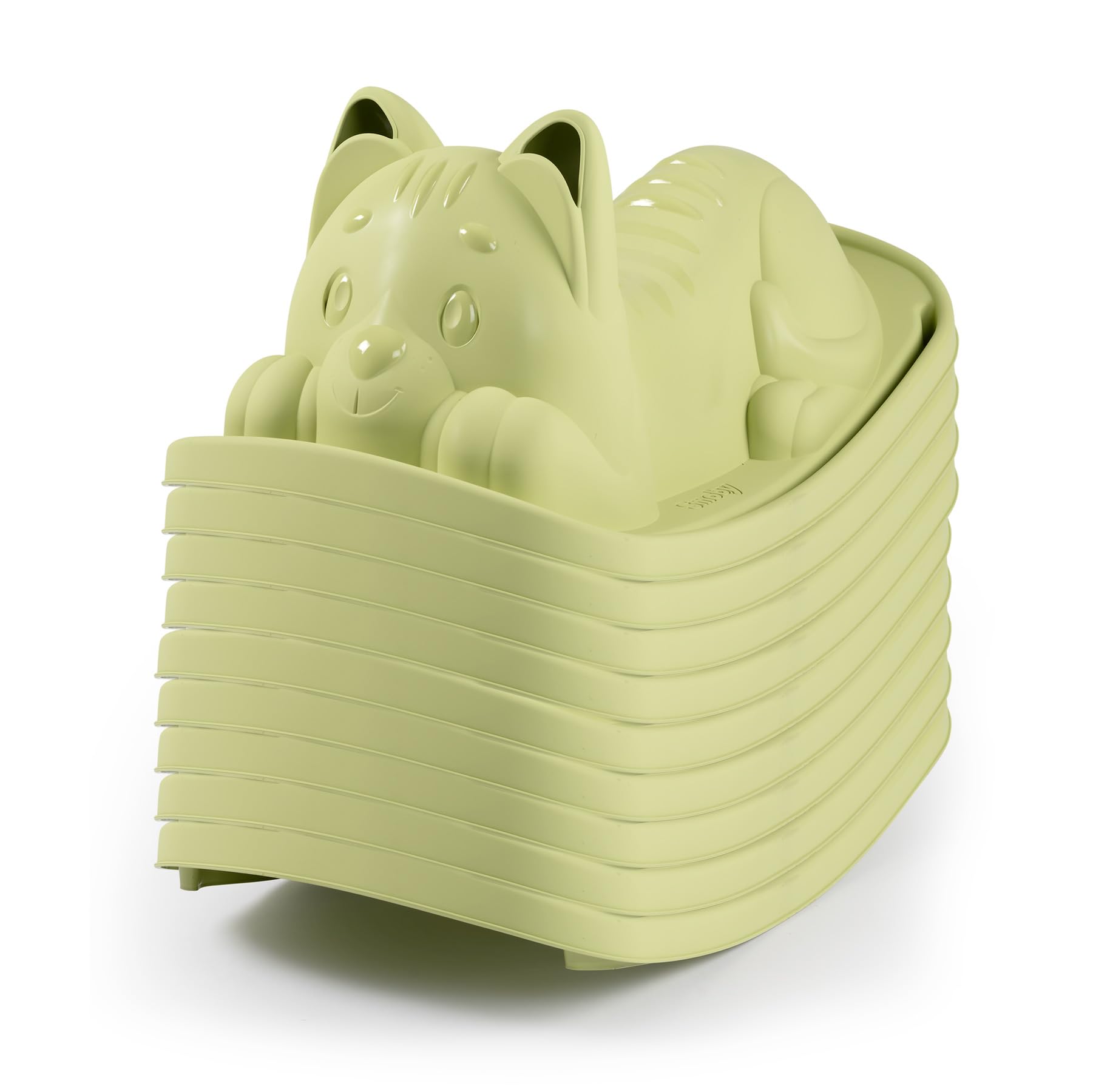 Smoby Life Balancín Gato Verde - Asiento Ergonómico, Orejas para Agarre, Anti-UV, Plástico Reciclado – Juego infantil aire libre,+ 18 Meses (7600830108)