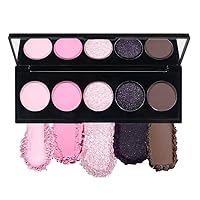 Vista 18 de SUAKE Paleta de sombras de ojos rosa nude, mate y brillante, alta pigmentación, 12 colores marrón y morado para maquillaje de ojos, paleta de 01#