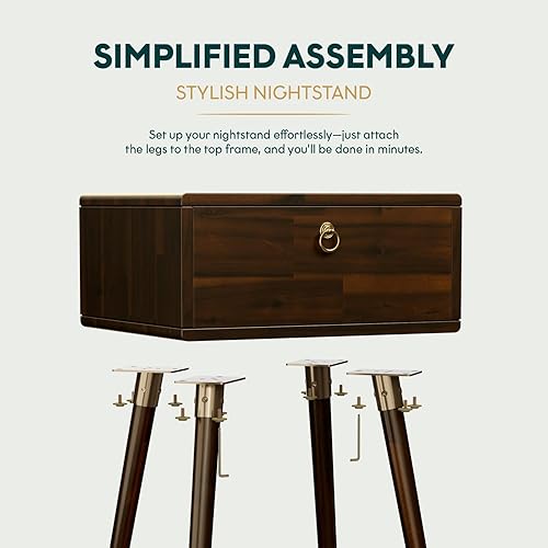 Miniatura 55 de Bme Dinkee - Base de cama de tamaño matrimonial sin cabecera, 15 pulgadas, minimalista y moderna, madera de acacia, 12 listones de madera para