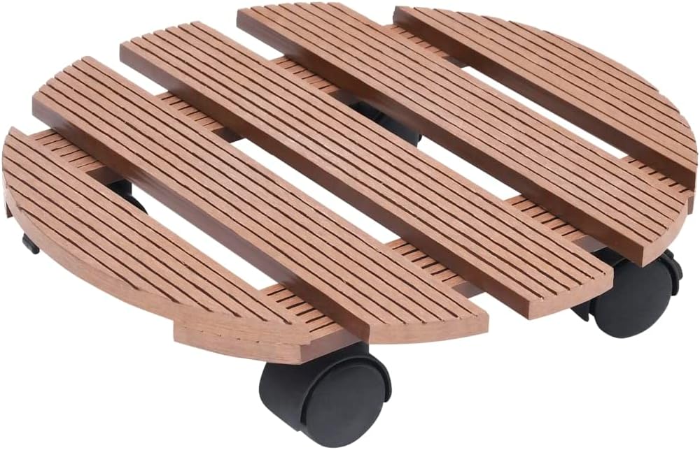 YAFF Plant Trolleys 2 pcs Brown 11.8"x3" WPC (5.896lbs)