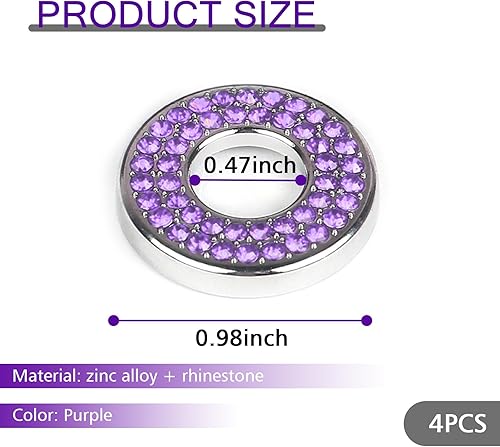 Miniatura 8 de Sodcay Pack-4 fundas para cerradura de puerta de automóvil, adornos de diamantes de imitación, calcomanías de cristal, tapa de perno de puerta,