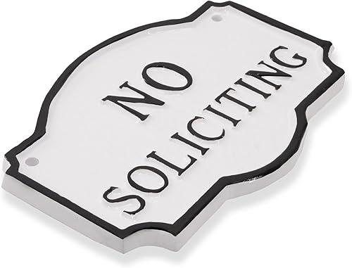 Miniatura 2 de Montague Metal Products Montague No Soliciting Statement - Letrero de placa con letras negras, 10 x 15 pulgadas
