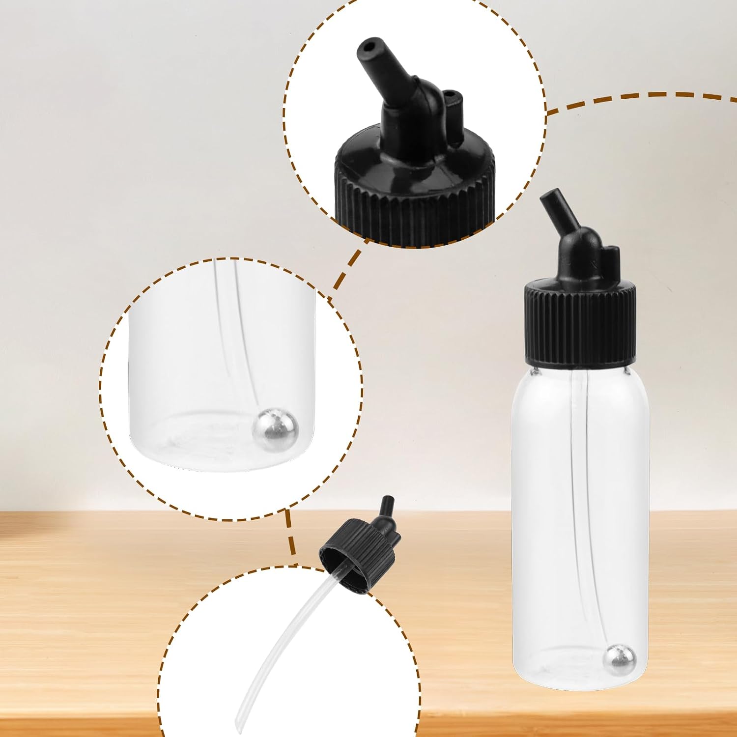T Tulead 10PCS Plastic Jar Bottles Airbrush Paint Bottles 30ML