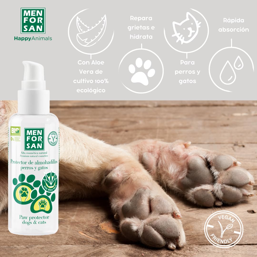 MENFORSAN Żel ochronny do poduszek dla psów i kotów | ze 100% naturalnym aloesem | nawilża | koi i regeneruje | szybko się wchłania | 60ml
