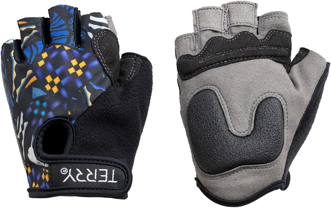 Terry Cycling Gloves for Women, T-Gloves LTD Prints, Ladies Cycling Gloves Half Finger Gel Padded Mountain Bike Glove