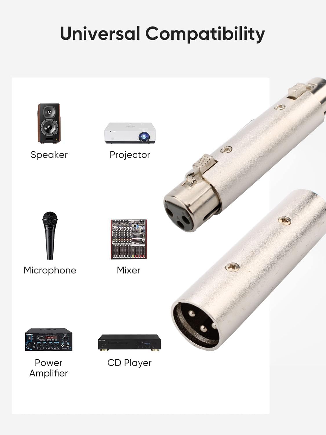 Adaptateurs XLR – 4 Pièces – Mâle-mâle Et Femelle-femelle – Pour Micro, Table De Mixage, Ampli