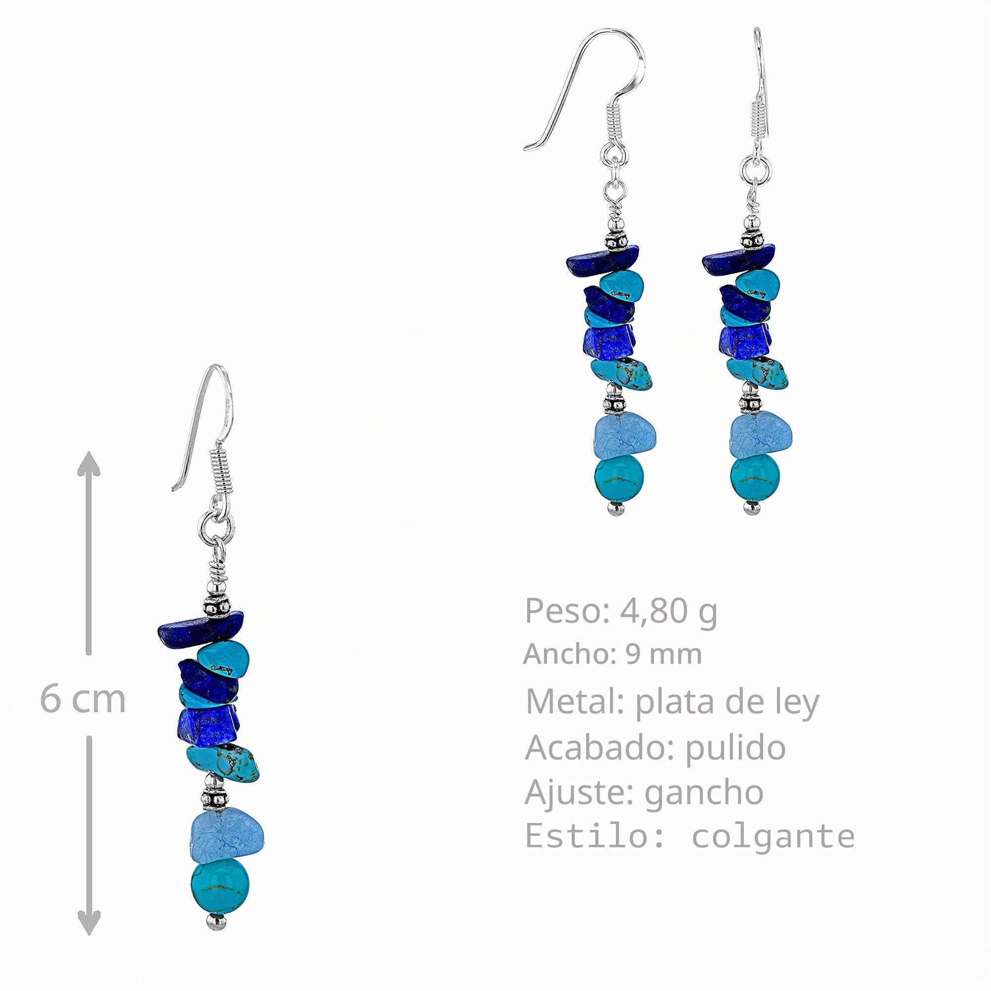 Tuscany Silver - Pendientes de mujer con plata (925/1000), Turquesa