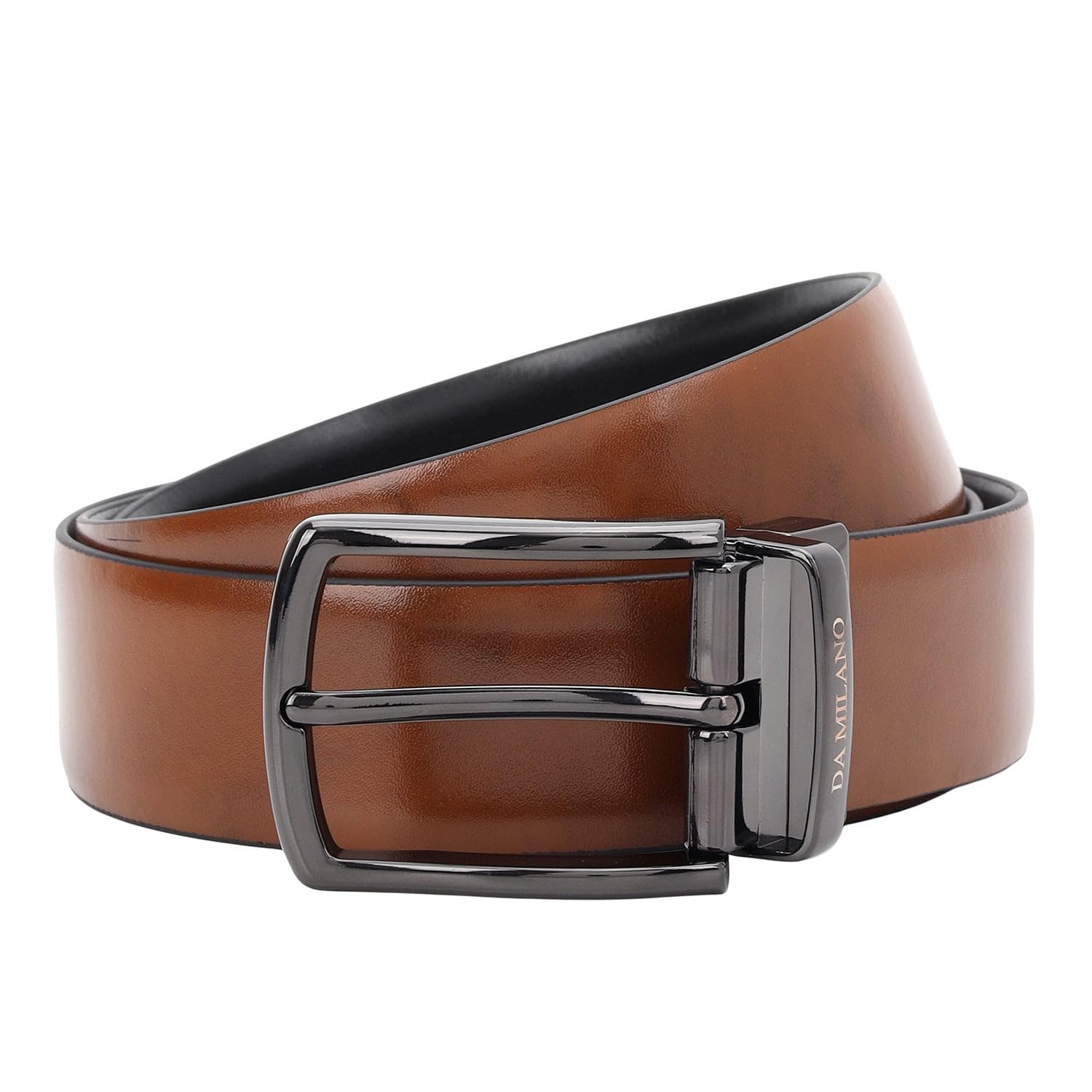 Reversible Leather Belt for Men - Brown & Black (3233D-35R-OL)-image-9